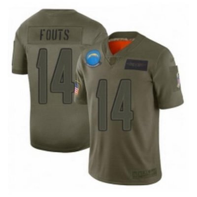 Youth Los Angeles Chargers 14 Dan Fouts Limited Camo 2019 Salute to Service Football Jersey