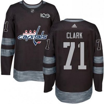 Mens Adidas Washington Capitals 71 Kody Clark Authentic Black 1917 2017 100th Anniversary NHL Jersey