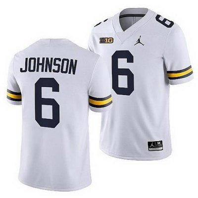 Michigan Wolverines Cornelius Johnson White College Football Men Jersey