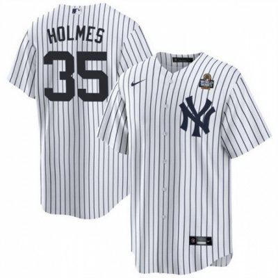 Men New York Yankees 35 Clay Holmes White 2024 World Series Cool Base Stitched Baseball Jersey