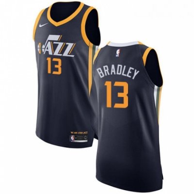 Womens Nike Utah Jazz 13 Tony Bradley Authentic Navy Blue Road NBA Jersey Icon Edition