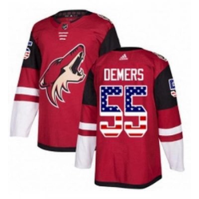 Youth Adidas Arizona Coyotes 55 Jason Demers Authentic Red USA Flag Fashion NHL Jersey