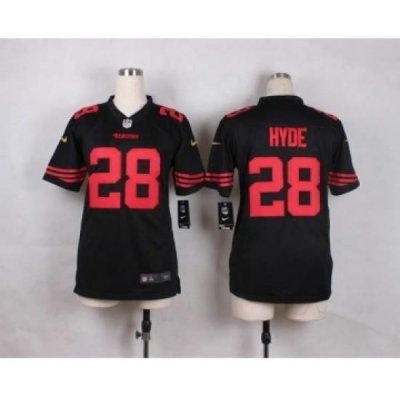 nike youth nfl jerseys san francisco 49ers 28 hyde black[nike]