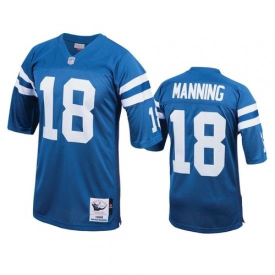 Men Indianapolis Colts #18 Peyton Manning Royal 1998 Throwback Jersey