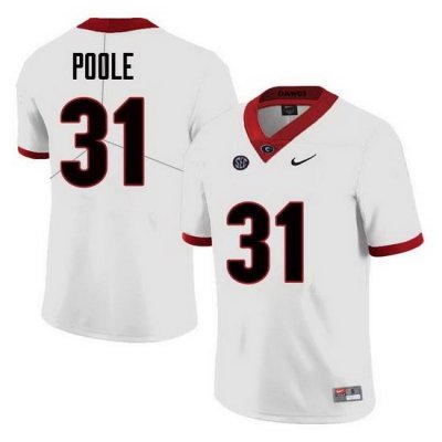 Men Georgia Bulldogs #31 William Poole College Football Jerseys Sale-White