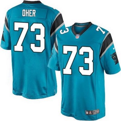 Nike Panthers #73 Michael Oher Blue Team Color Mens Stitched NFL Elite Jersey