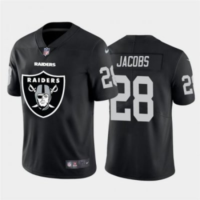 Nike Las Vegas Raiders 28 Josh Jacobs Black Team Big Logo Vapor Untouchable Limited Jersey