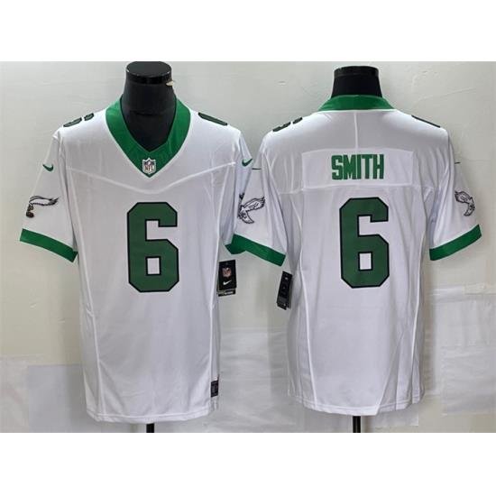 Men Philadelphia Eagles 6 DeVonta Smith White 2023 F U S E Vapor Untouchable Stitched Football Jersey