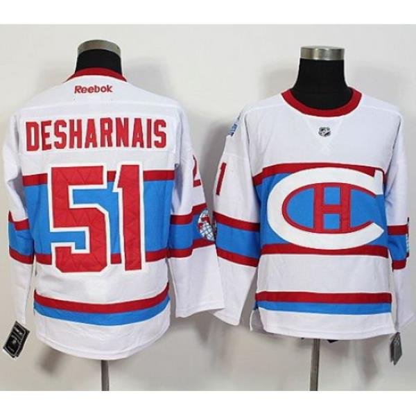 Montreal Canadiens #51 Desharnais  White New CH Stitched NHL Jersey