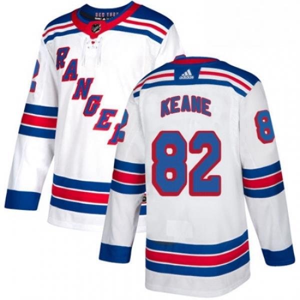 Mens Adidas New York Rangers 82 Joey Keane Authentic White Away NHL Jersey