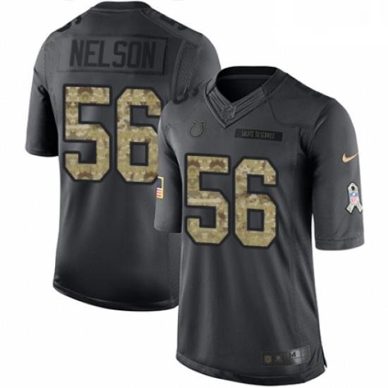 Men Nike Indianapolis Colts 56 Quenton Nelson Limited Black 2016 Salute to Service NFL Jersey