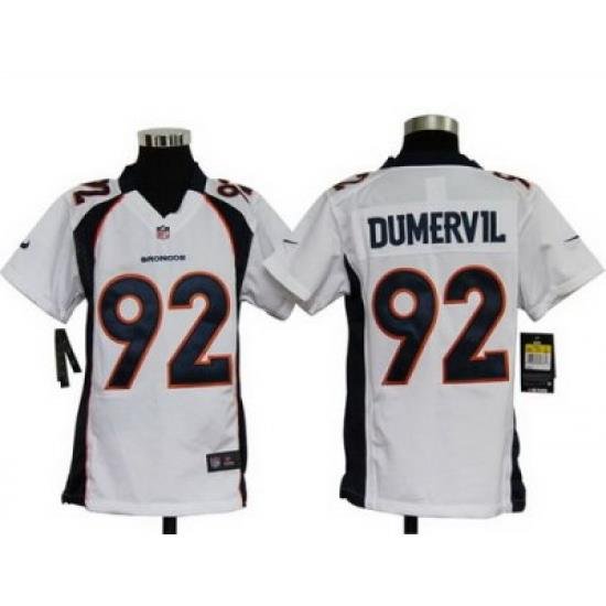 Youth Nike Denver Broncos 92# Elvis Dumervil Game White Color Jersey