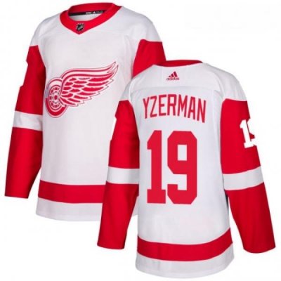 Youth Adidas Detroit Red Wings 19 Steve Yzerman Authentic White Away NHL Jersey