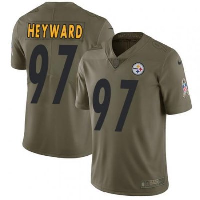 Youth Nike Steelers #97 Cameron Heyward Olive Stitched NFL Limited 2017 Salute to Service Jersey