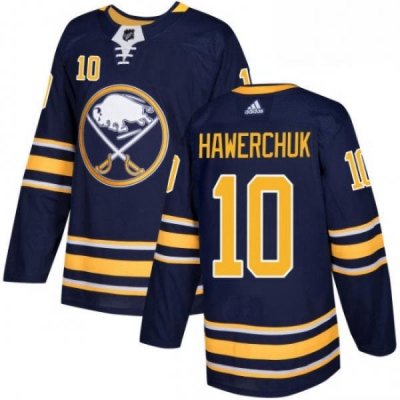 Mens Adidas Buffalo Sabres 10 Dale Hawerchuk Premier Navy Blue Home NHL Jersey