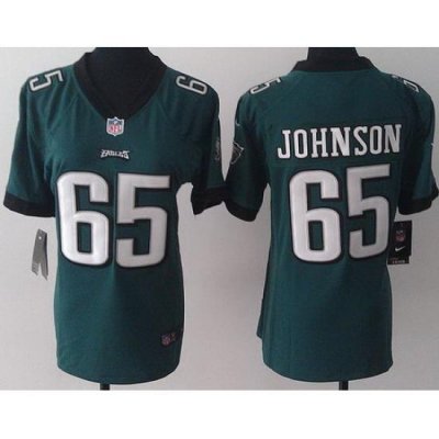 Women Nike Philadelphia Eagles 65 Johnson Green NFL Jerseys