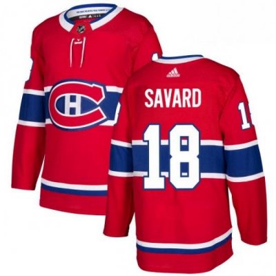 Mens Adidas Montreal Canadiens 18 Serge Savard Authentic Red Home NHL Jersey