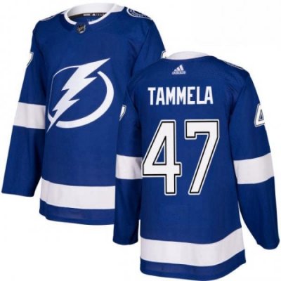 Mens Adidas Tampa Bay Lightning 47 Jonne Tammela Premier Royal Blue Home NHL Jersey