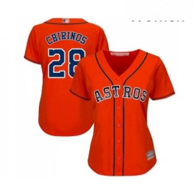 Womens Houston Astros 28 Robinson Chirinos Authentic Orange Alternate Cool Base Baseball Jersey