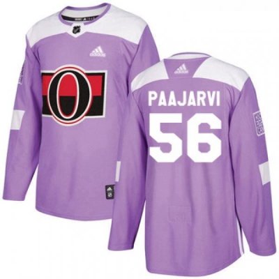 Youth Adidas Ottawa Senators 56 Magnus Paajarvi Authentic Purple Fights Cancer Practice NHL Jersey