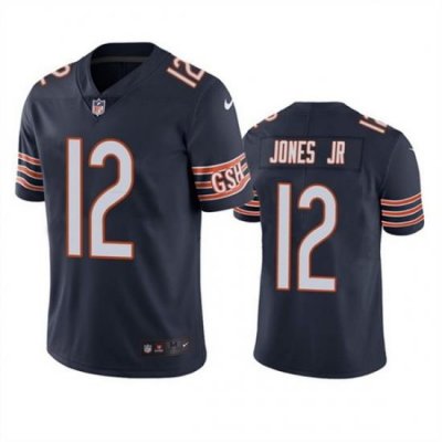 Men's Chicago Bears #12 Velus Jones Jr. Navy Vapor untouchable Limited Stitched Jersey