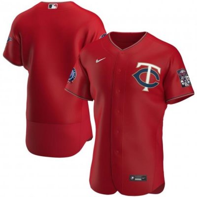 Men Minnesota TWins Men Nike Red Alternate 2020 60th Season Flex Base Team MLB Jersey