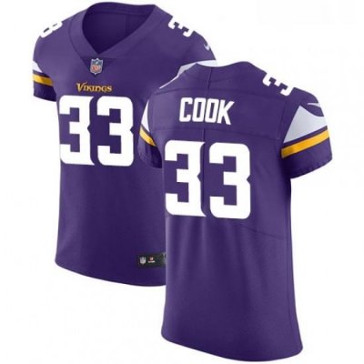 Mens Nike Minnesota Vikings 33 Dalvin Cook Purple Team Color Vapor Untouchable Elite Player NFL Jersey