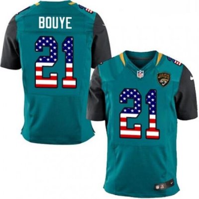 Men Nike Jacksonville Jaguars 21 AJ Bouye Elite Teal Green Home USA Flag Fashion NFL Jersey