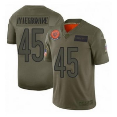 Men Chicago Bears 45 Joel Iyiegbuniwe Limited Camo 2019 Salute to Service Football Jersey