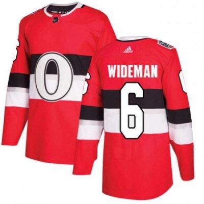 Youth Adidas Ottawa Senators 6 Chris Wideman Authentic Red 2017 100 Classic NHL Jersey