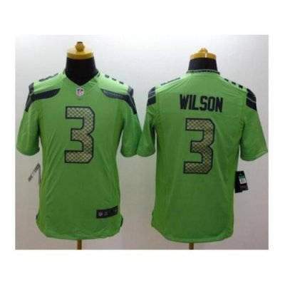 Youth Nike Seattle Seahawks #3 Russell Wilson Green Alternate Stitched NFL Limited Jersey