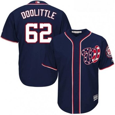 Youth Majestic Washington Nationals 62 Sean Doolittle Authentic Navy Blue Alternate 2 Cool Base MLB Jersey