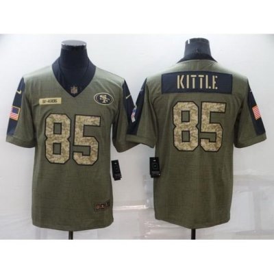 Men's San Francisco 49ers #85 George Kittle Camo 2021 Salute To Service Limited Player Jersey