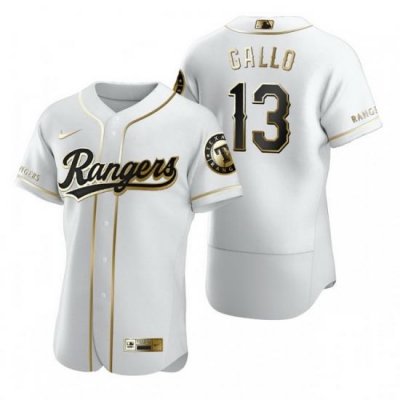 Texas Rangers 13 Joey Gallo White Nike Mens Authentic Golden Edition MLB Jersey