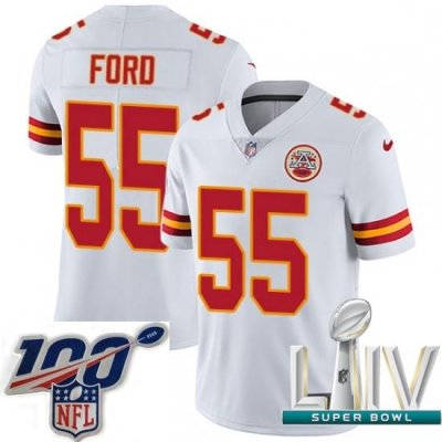 2020 Super Bowl LIV Men Nike Kansas City Chiefs #55 Dee Ford White Vapor Untouchable Limited Player NFL Jersey