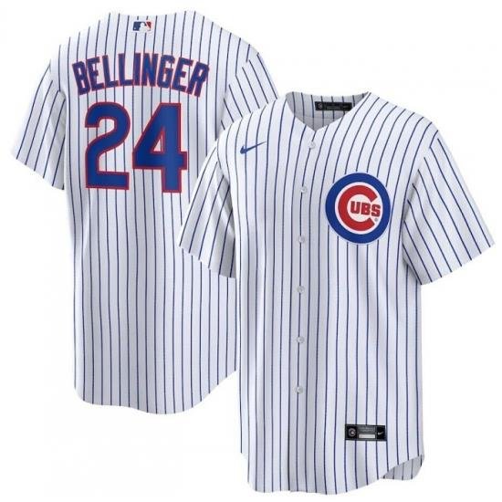 Men Chicago Cubs 24 Cody Bellinger White Cool Base Stitched Baseball Jersey