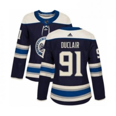 Womens Adidas Columbus Blue Jackets 91 Anthony Duclair Premier Navy Blue Alternate NHL Jersey