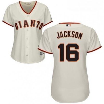 Womens Majestic San Francisco Giants 16 Austin Jackson Authentic Cream Home Cool Base MLB Jersey