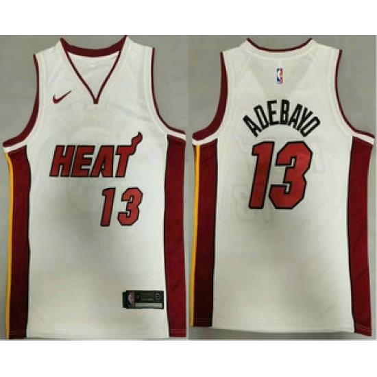 Men Miami Heat 13 Bam Adebayo White 2020 Nike Swingman Stitched NBA Jersey