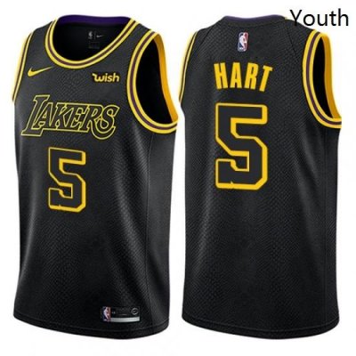 Youth Nike Los Angeles Lakers 5 Josh Hart Swingman Black NBA Jersey City Edition