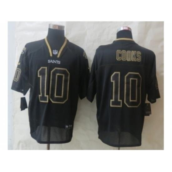 Nike New Orleans Saints 10 Brandin Cooks Black Elite Lights Out NFL Jersey