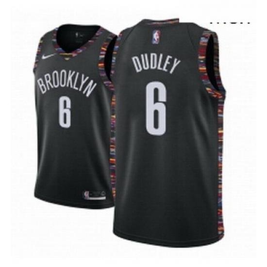 Men NBA 2018 19 Brooklyn Nets 6 Jared Dudley City Edition Black Jersey