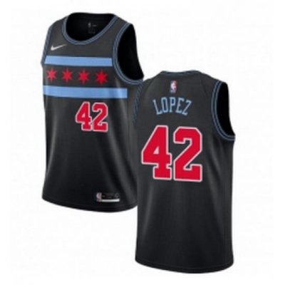 Womens Nike Chicago Bulls 42 Robin Lopez Swingman Black NBA Jersey City Edition