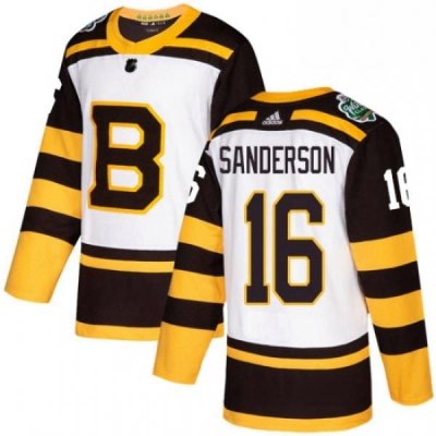 Mens Adidas Boston Bruins 16 Derek Sanderson Authentic White 2019 Winter Classic NHL Jersey