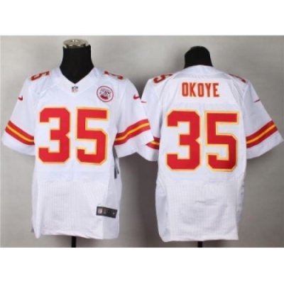 Nike kansas city chiefs 35 Christian Okoye White Elite NFL Jersey