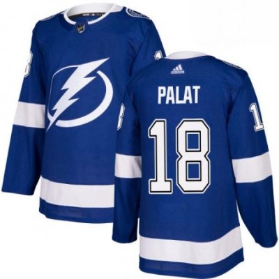 Mens Adidas Tampa Bay Lightning 18 Ondrej Palat Authentic Royal Blue Home NHL Jersey