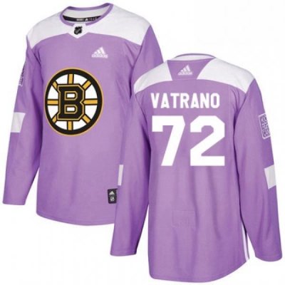 Mens Adidas Boston Bruins 72 Frank Vatrano Authentic Purple Fights Cancer Practice NHL Jersey