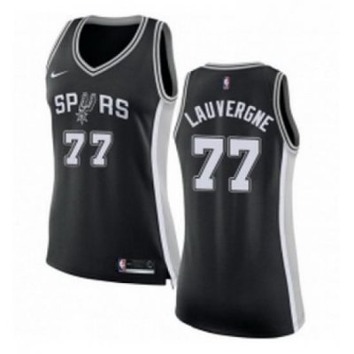 Womens Nike San Antonio Spurs 77 Joffrey Lauvergne Swingman Black Road NBA Jersey Icon Edition