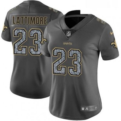 Womens Nike New Orleans Saints 23 Marshon Lattimore Gray Static Vapor Untouchable Limited NFL Jersey