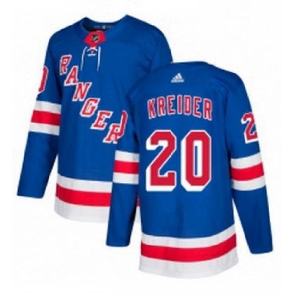 Mens Adidas New York Rangers 20 Chris Kreider Premier Royal Blue Home NHL Jersey